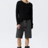 Galaxy Mid Rise Loose Denim Shorts – Tuned Black
