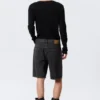 Galaxy Mid Rise Loose Denim Shorts – Tuned Black