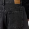 Galaxy Mid Rise Loose Denim Shorts – Tuned Black