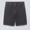 Galaxy Mid Rise Loose Denim Shorts – Tuned Black