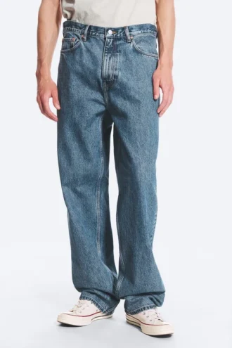 Galaxy Mid Rise Loose Straight Jeans – 90S Blue – Mittelblau