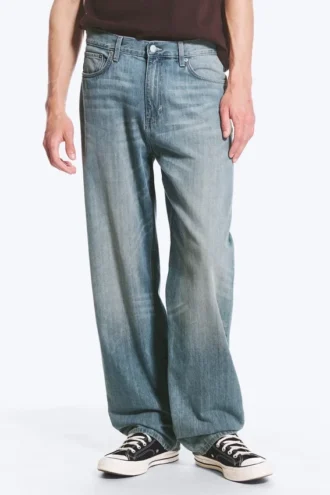 Galaxy Mid Rise Loose Straight Jeans – Gloria Blue – Mittelblau
