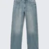 Galaxy Mid Rise Loose Straight Jeans – Gloria Blue – Mittelblau Galaxy Mid Rise Loose Straight Jeans – Gloria Blue – Mittelblau