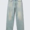 Galaxy Mid Rise Loose Straight Jeans – Port Blue – Hellblau Galaxy Mid Rise Loose Straight Jeans – Port Blue – Hellblau