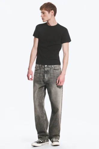 Galaxy Mid Rise Loose Straight Jeans – Redondo Black – Schwarz