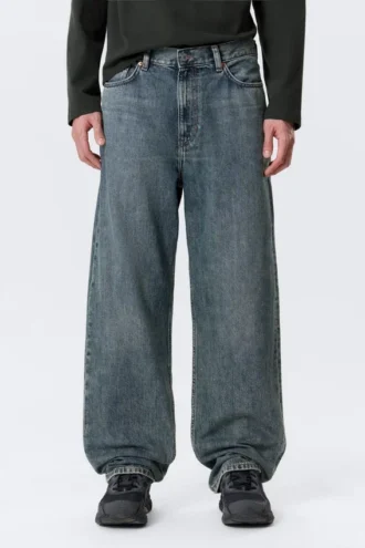 Galaxy Mid Rise Loose Straight Jeans – Second Blue – Blau
