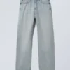 Galaxy Mid Rise Loose Straight Jeans – Ziegelblau – Hellblau Galaxy Mid Rise Loose Straight Jeans – Ziegelblau – Hellblau