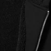 Gefütterter Bomber-Kapuzenpullover mit Reißverschluss – Schwarz Gefütterter Bomber-Kapuzenpullover mit Reißverschluss – Schwarz