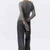 Geknöpfte Strickjacke aus Wollmischung mit Wickeleffekt – Grau Geknöpfte Strickjacke aus Wollmischung mit Wickeleffekt – Grau