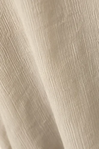 Gekräuselte Hose mit niedriger Leibhöhe und weitem Bein – Hellbeige
