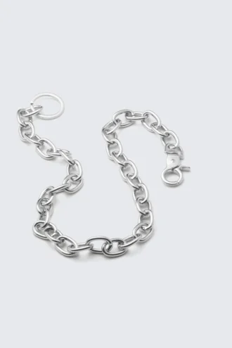 Geldbörsenkette aus Metallgliedern – Silber