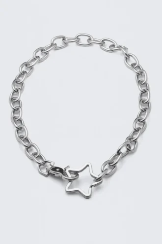 Geldbörsenkette aus Metallgliedern – Silber Geldbörsenkette aus Metallgliedern – Silber