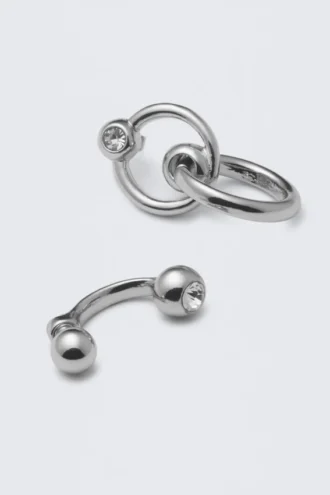 Gemischte Pierce-Creolen – Silber