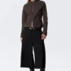 Genevieve Slim strukturierte Baumwolljacke mit Reißverschluss – Dunkelgrau