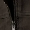 Genevieve Slim strukturierte Baumwolljacke mit Reißverschluss – Dunkelgrau