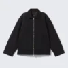 Gepolsterte Baumwoll-Canvas-Jacke – Schwarz Gepolsterte Baumwoll-Canvas-Jacke – Schwarz
