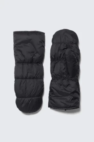 Gepolsterte Nylon-Fäustlinge – Schwarz