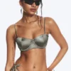 Gepolstertes Bikini-Oberteil mit Bügeln – Dusty Grey Gepolstertes Bikini-Oberteil mit Bügeln – Dusty Grey