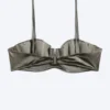 Gepolstertes Bikini-Oberteil mit Bügeln – Dusty Grey Gepolstertes Bikini-Oberteil mit Bügeln – Dusty Grey