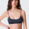 Gepolstertes Bikini-Oberteil mit Bindeband – Dunkelblau Gepolstertes Bikini-Oberteil mit Bindeband – Dunkelblau