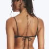 Gepolstertes Bikini-Oberteil mit Bindeband – Dunkelgrau Gepolstertes Bikini-Oberteil mit Bindeband – Dunkelgrau