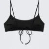 Gepolstertes Bikini-Oberteil mit Bindeband – Schwarz Gepolstertes Bikini-Oberteil mit Bindeband – Schwarz