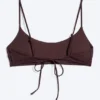 Gepolstertes Bikini-Oberteil mit Bindebändern – Dunkelrot Gepolstertes Bikini-Oberteil mit Bindebändern – Dunkelrot