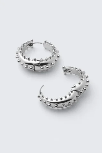 Gepunktete Creolen – Silber