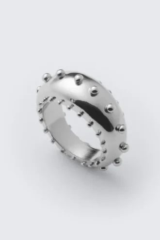 Gepunkteter Ring – Silber