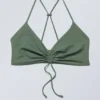 Gerafftes Bikini-Oberteil – Salbeigrün Gerafftes Bikini-Oberteil – Salbeigrün
