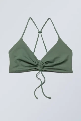Gerafftes Bikini-Oberteil – Salbeigrün Gerafftes Bikini-Oberteil – Salbeigrün
