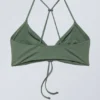 Gerafftes Bikini-Oberteil – Salbeigrün Gerafftes Bikini-Oberteil – Salbeigrün
