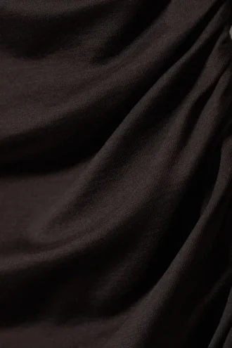 Gerafftes Minikleid mit langen Ärmeln – Dunkelbraun