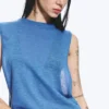 Gerafftes Tanktop – Blau Gerafftes Tanktop – Blau