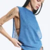 Gerafftes Tanktop – Blau Gerafftes Tanktop – Blau