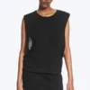 Gerafftes Tanktop – Schwarz Gerafftes Tanktop – Schwarz