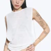 Gerafftes Tanktop – Weiß Gerafftes Tanktop – Weiß