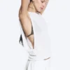 Gerafftes Tanktop – Weiß Gerafftes Tanktop – Weiß