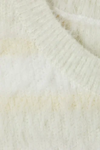 Gerippte, flauschige Weste – Weiß