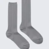 Gerippte halbhohe Socken – Grau Gerippte halbhohe Socken – Grau