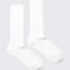 Gerippte halbhohe Socken – Weiß Gerippte halbhohe Socken – Weiß
