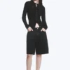 Gerippte Langarm-Strickjacke – Schwarz Gerippte Langarm-Strickjacke – Schwarz