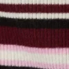 Gerippte Mini-Shorts mit Rüschen – dunkelrot-rosa gestreift Gerippte Mini-Shorts mit Rüschen – dunkelrot-rosa gestreift
