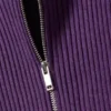 Gerippte, taillierte Strickjacke mit Reißverschluss – Dunkelviolett Gerippte, taillierte Strickjacke mit Reißverschluss – Dunkelviolett