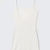 Gerippter, taillierter Jumpsuit – Off-White