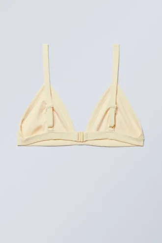 Geripptes Bikini-Oberteil mit V-Ausschnitt – Hellgelb Geripptes Bikini-Oberteil mit V-Ausschnitt – Hellgelb