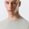 Geripptes Langarmshirt – Grau Geripptes Langarmshirt – Grau