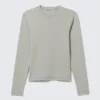 Geripptes Langarmshirt – Grau Geripptes Langarmshirt – Grau