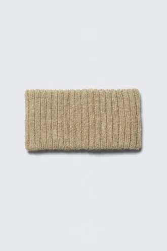 Geripptes Stirnband – Dusty Beige