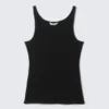 Geripptes Tanktop mit U-Ausschnitt – Schwarz Geripptes Tanktop mit U-Ausschnitt – Schwarz